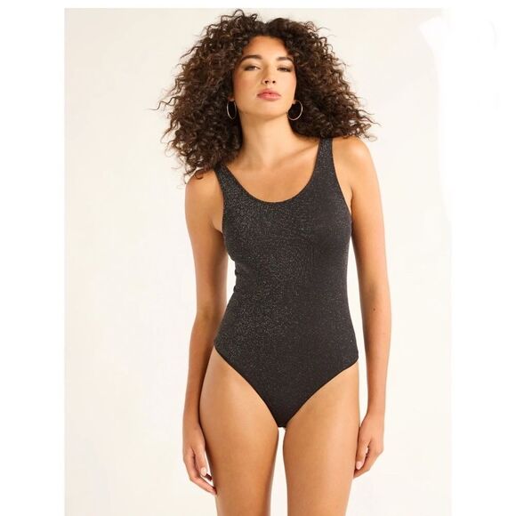 Sofia Jeans Women's Seamless Lurex Thread Scoop Neck Bodysuit, Size XL - Picture 1 of 8